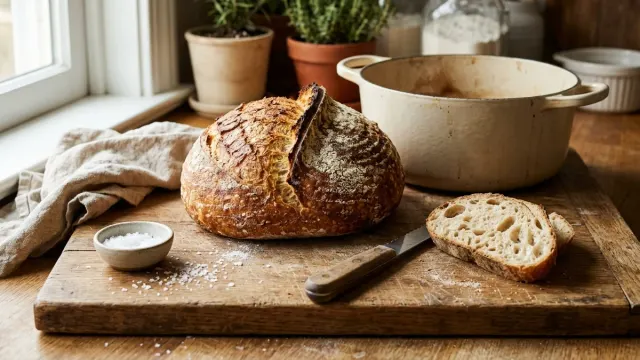 Illustrative image for No-Knead Dutch Oven Crusty Country Bread